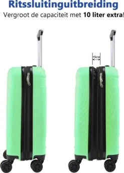 CabinMax Velocity Handbagage Koffer - Uitbreidbaar Trolley 44L - Harde Reiskoffer - 55x40x20/25 Cm - Lichtgewicht - Groot Capaciteit - Mint Groen -Reizen Verkoopwinkel 863x1200 1