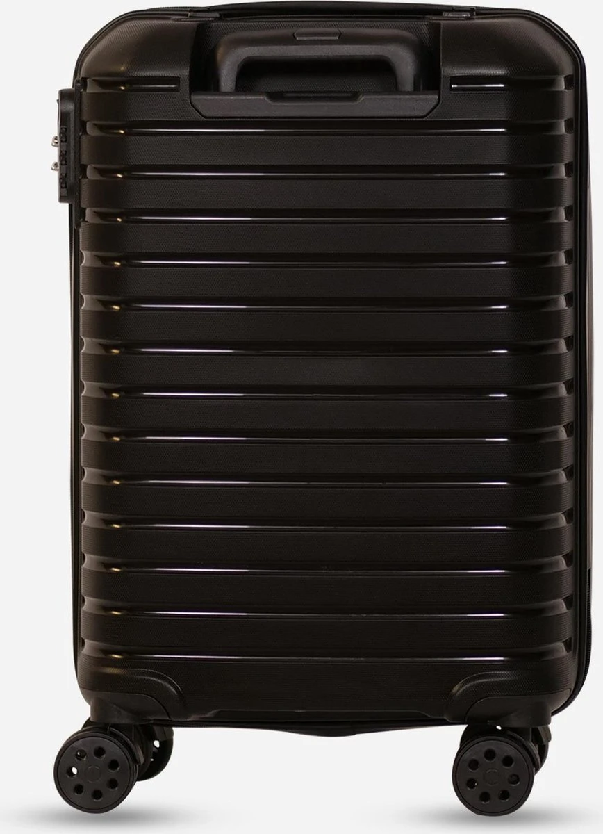 ©TROLLEYZ - Berlin No.11 - Trolley - 55cm Met Cijferslot - Dubbele Wielen - 360° Spinners - 100% Polypropyleen- Reiskoffer In Night Black 3 ©TROLLEYZ - Berlin No.11 - Trolley - 55cm Met Cijferslot - Dubbele Wielen - 360° Spinners - 100% Polypropyleen- Reiskoffer In Night Black - Afbeelding 3