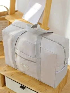 Merkloos Reistas - Handbagage Tas - Opvouwbaar - Beige - Off White - Travelbag -Reizen Verkoopwinkel 907x1200 3