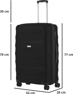 CarryOn Porter ® Reiskoffer - 77cm Trolley Met TSA-slot - 100 Ltr - OKOBAN Registratie - Zwart -Reizen Verkoopwinkel 928x1200
