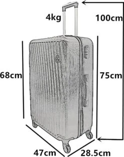 SB Travelbags Bagage Koffer 75cm 4 Wielen Trolley - Roze -Reizen Verkoopwinkel 946x1200