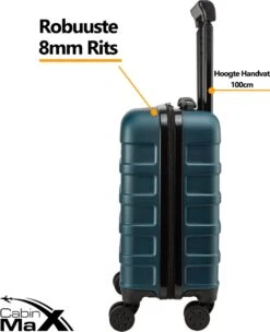 CabinMax Handbagage Koffer - Trolley 30L - Harde Reiskoffer - 45x36x20cm - Lichtgewicht - Groot Capaciteit - Endless Sea -Reizen Verkoopwinkel 974x1200 2