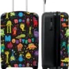 NoBoringSuitcases.com® Koffer - Monster - Kleuren - Kinderen - Ruimte - Past Binnen 55x40x20 Cm En 55x35x25 Cm - Handbagage - Trolley - Fotokoffer - Cabin Size - Print